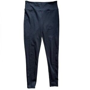 Assets By Spanx Black Ponte Leggings High Rise Seam Detail Size XL